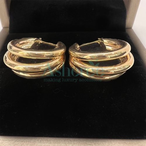 WG366 Asherée 5801688 18K EARRINGS , K18YG 2.042 GRAMS