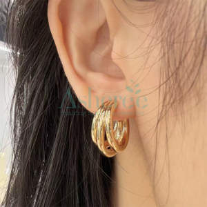 WG366 Asherée 5801688 18K EARRINGS , K18YG 2.042 GRAMS