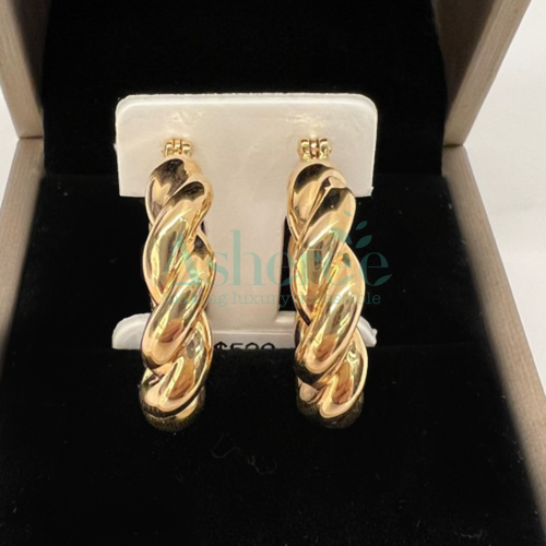 WG369 Asherée 5767649 18K EARRINGS , K18YG 2.484 GRAMS