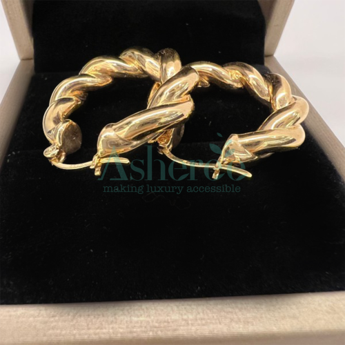 WG369 Asherée 5767649 18K EARRINGS , K18YG 2.484 GRAMS