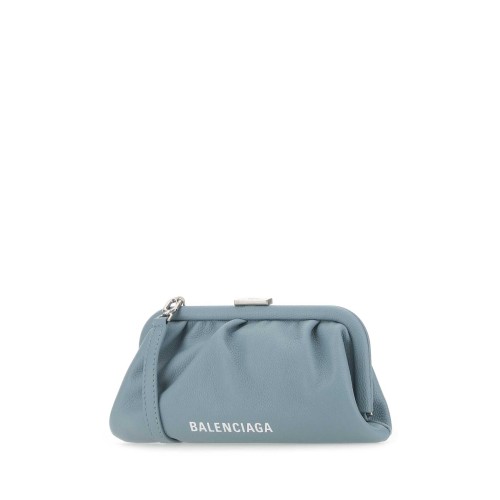Powder blue leather Cloud XS clutch 