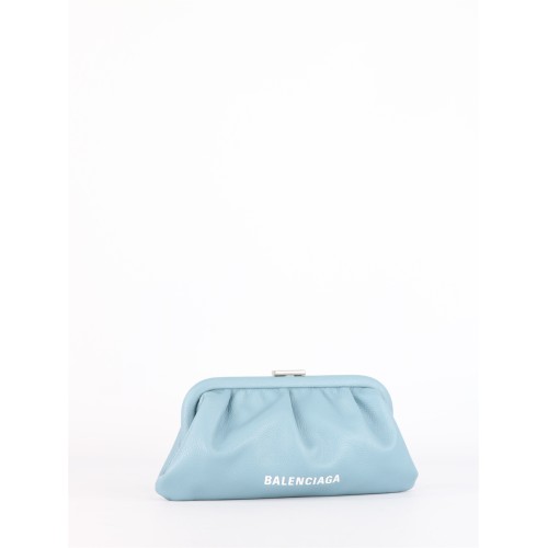 Powder blue leather Cloud XS clutch 