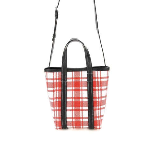Printed leather small Barbes shopping bag