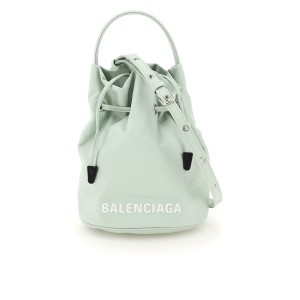 Sea green nylon Wheel bucket bag 