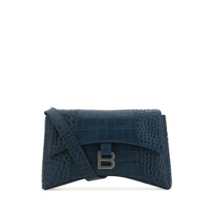 Petrol blue leather Downtown XS crossbody bag 