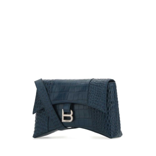 Petrol blue leather Downtown XS crossbody bag 