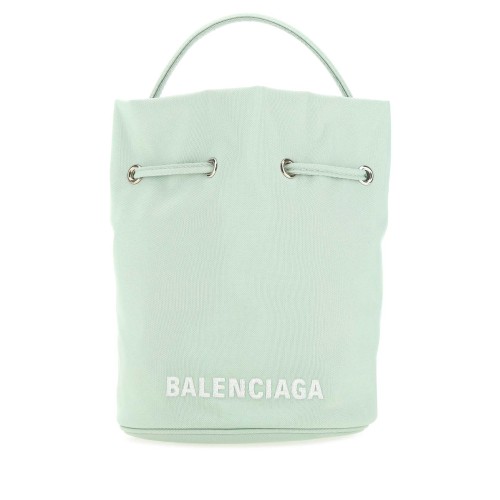 Sea green nylon Wheel bucket bag 