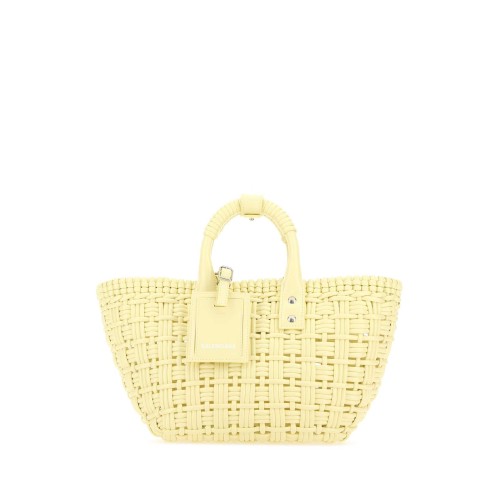 Pastel yellow synthetic leather Bistro XS handbag