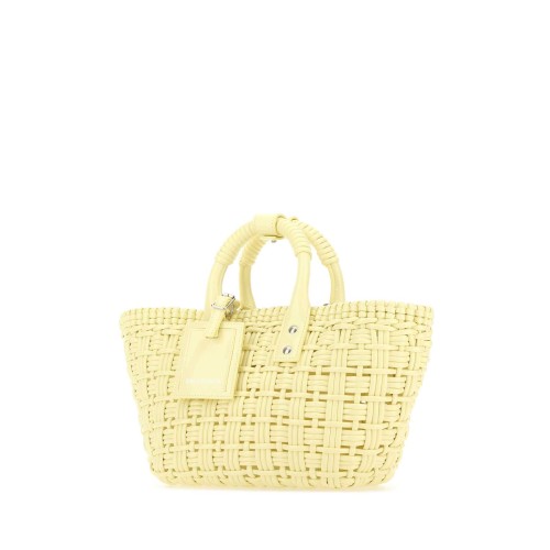 Pastel yellow synthetic leather Bistro XS handbag