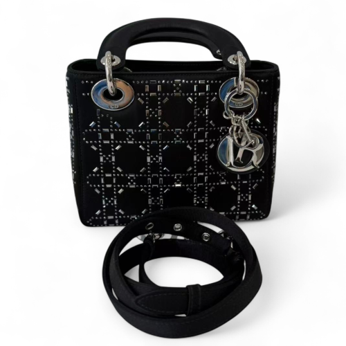 Dior Studded Mini Lady Dior Calfskin Black