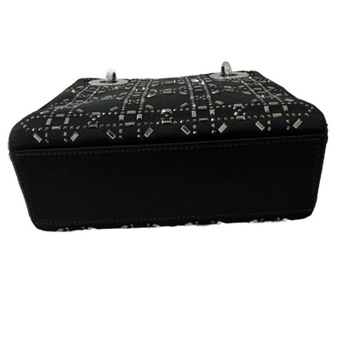 Dior Studded Mini Lady Dior Calfskin Black