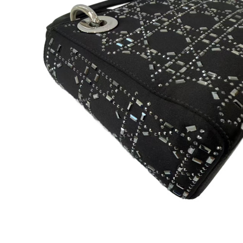 Dior Studded Mini Lady Dior Calfskin Black