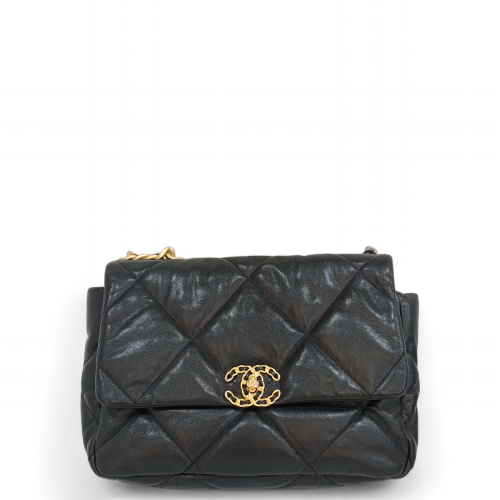 Chanel Quilted Medium 19 Flap Lambskin Black