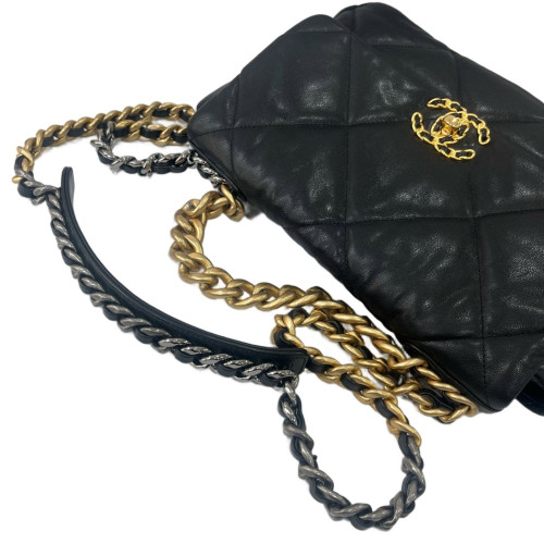 Chanel Quilted Medium 19 Flap Lambskin Black