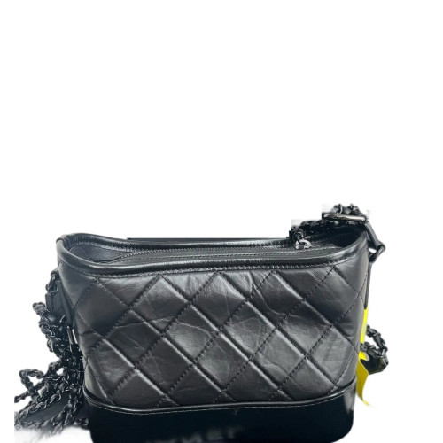 Chanel Quilted Small Gabrielle Hobo Calfskin Black Chanel Quilted Small Gabrielle Hobo Calfskin Black