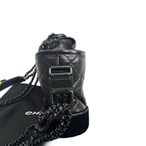 Chanel Quilted Small Gabrielle Hobo Calfskin Black Chanel Quilted Small Gabrielle Hobo Calfskin Black
