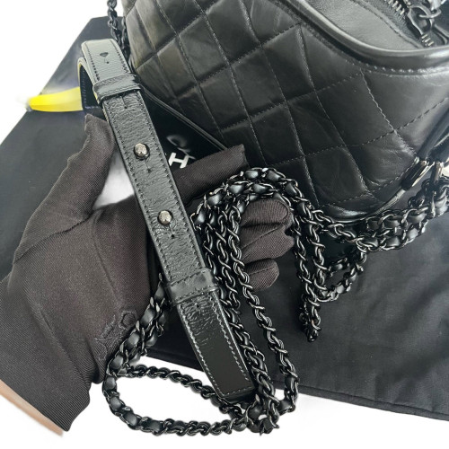 Chanel Quilted Small Gabrielle Hobo Calfskin Black Chanel Quilted Small Gabrielle Hobo Calfskin Black