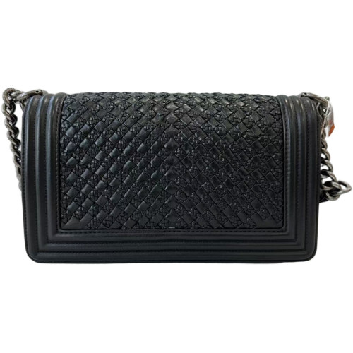 Chanel Braid Medium Boy Flap Calfskin Black Chanel Braid Medium Boy Flap Calfskin Black