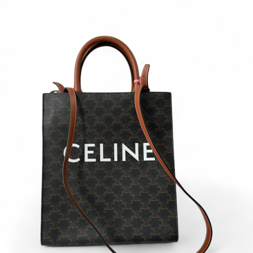Celine Medium Vertical Cabas Triomphe Brown Black