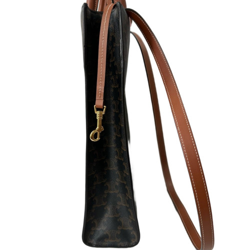 Celine Medium Vertical Cabas Triomphe Brown Black