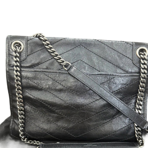 Yves Saint Laurent Medium Niki Chain Pull Up Leather Black Yves Saint Laurent Medium Niki Chain Pull Up Leather Black