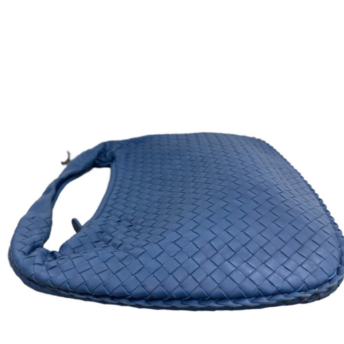 Bottega Veneta Small Veneta Hobo Calfskin Intrecciato Blue