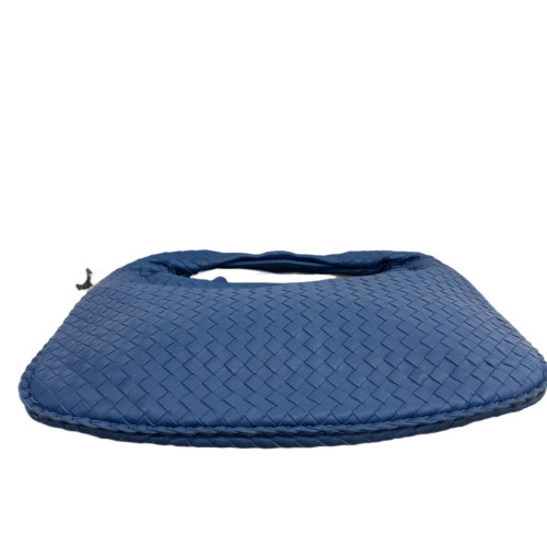 Bottega Veneta Small Veneta Hobo Calfskin Intrecciato Blue