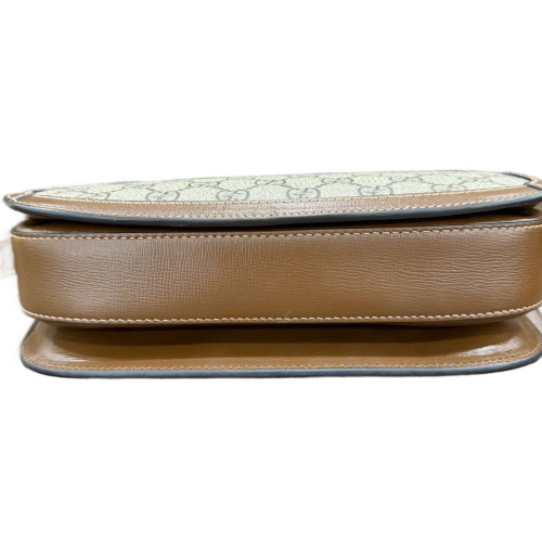 Gucci Medium Horsebit 1955 GG Supreme Monogram Beige Brown