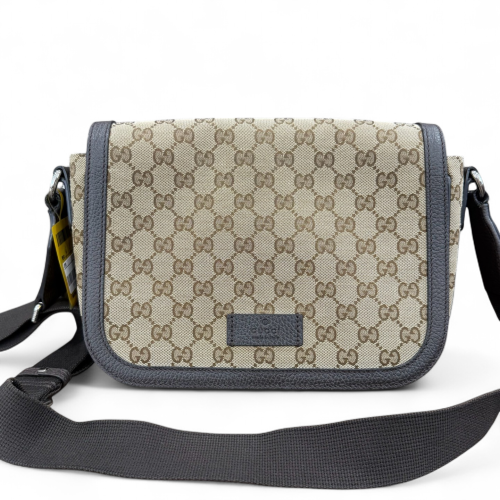 Gucci Messenger GG Supreme Monogram Beige Brown Black Gucci Messenger GG Supreme Monogram Beige Brown Black