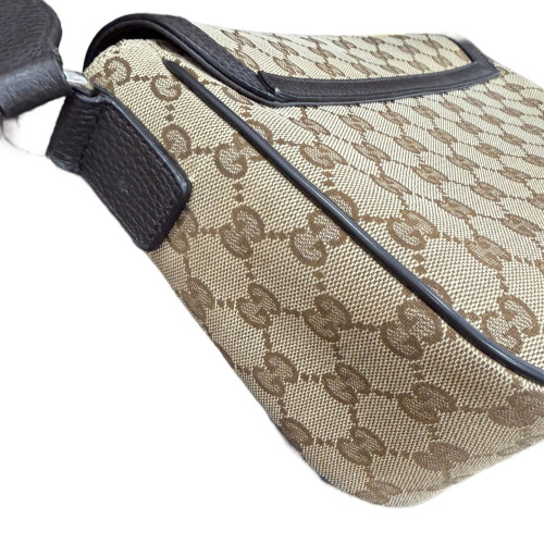 Gucci Messenger GG Supreme Monogram Beige Brown Black Gucci Messenger GG Supreme Monogram Beige Brown Black