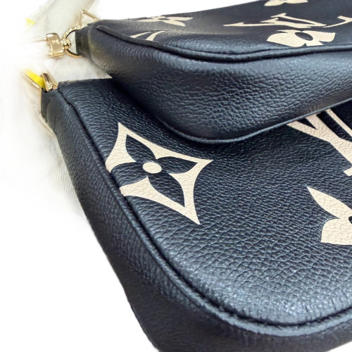 Louis Vuitton Multi Pochette Accessories Empreinte Monogram Giant Black White