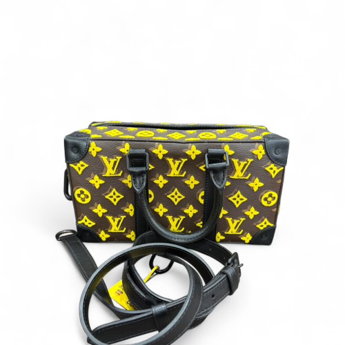 Louis Vuitton Handbag Monogram Brown Yellow Black