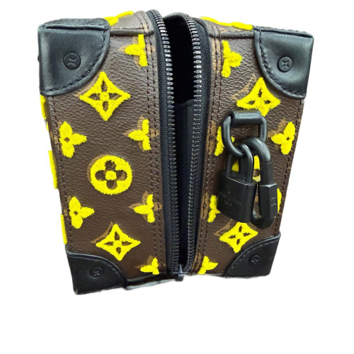 Louis Vuitton Handbag Monogram Brown Yellow Black