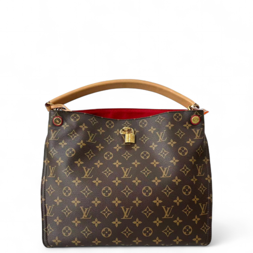 Louis Vuitton Gaia Hobo Monogram Brown Red