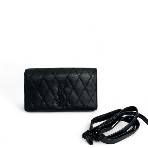 Yves Saint Laurent Shoulder Bag Calfskin Black