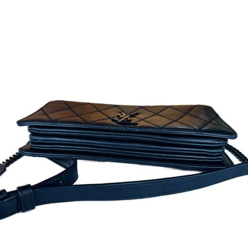 Yves Saint Laurent Shoulder Bag Calfskin Black