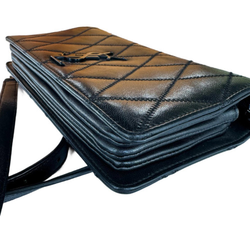 Yves Saint Laurent Shoulder Bag Calfskin Black