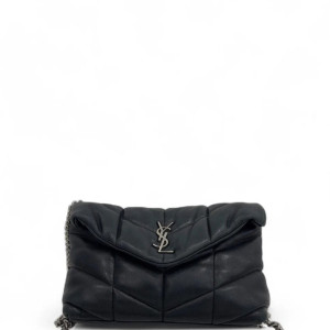 Yves Saint Laurent Shoulder Bag Calfskin Black