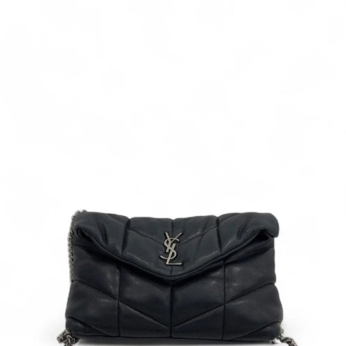 Yves Saint Laurent Shoulder Bag Calfskin Black
