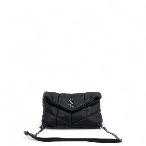 Yves Saint Laurent Shoulder Bag Calfskin Black