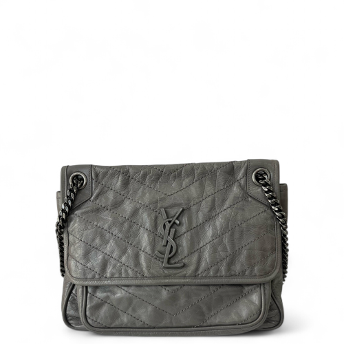 Yves Saint Laurent Medium Niki Chain Leather Charcoal