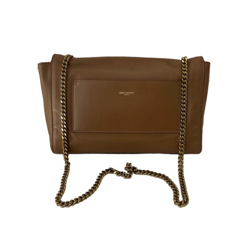 Yves Saint Laurent Shoulder Bag Calfskin Tan