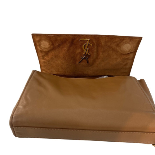 Yves Saint Laurent Shoulder Bag Calfskin Tan