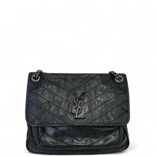 Yves Saint Laurent Medium Niki Chain Calfskin Black