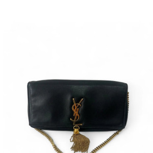 Yves Saint Laurent Shoulder Bag Calfskin Black