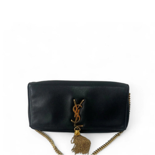 Yves Saint Laurent Shoulder Bag Calfskin Black