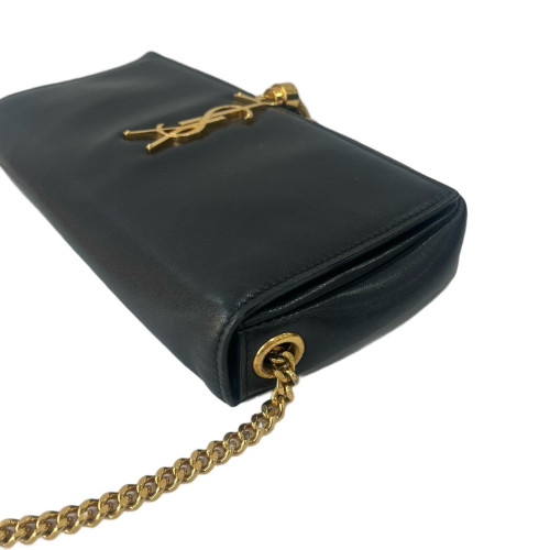 Yves Saint Laurent Shoulder Bag Calfskin Black