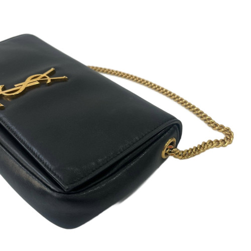 Yves Saint Laurent Shoulder Bag Calfskin Black
