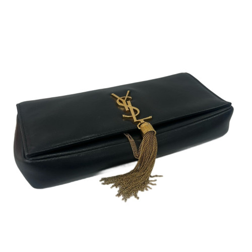 Yves Saint Laurent Shoulder Bag Calfskin Black