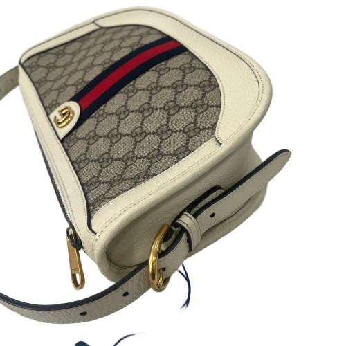 Gucci Crossbody Bag GG Supreme Monogram Guccissima Beige Brown Red